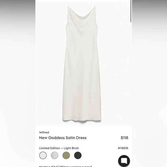 Goddess Satin Dress Aritzia - Picture 3 of 4